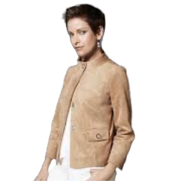 Chico’s Faux Suede Jacket Tan - Picture 1 of 7